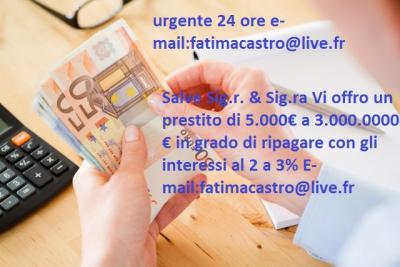 Avete bisogno di soldi? fatimacastro@live.fr